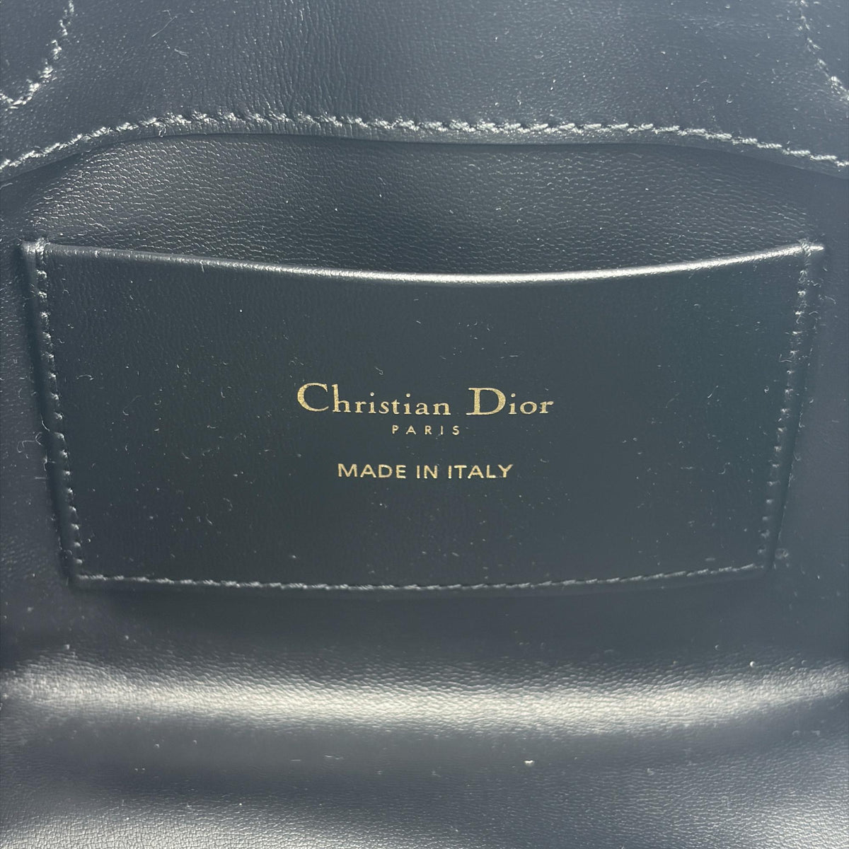Christian Dior Toujours Vertical Macrocannage Quilt Calfskin Black Leather Tote Bag Bag (Pre-Owned)