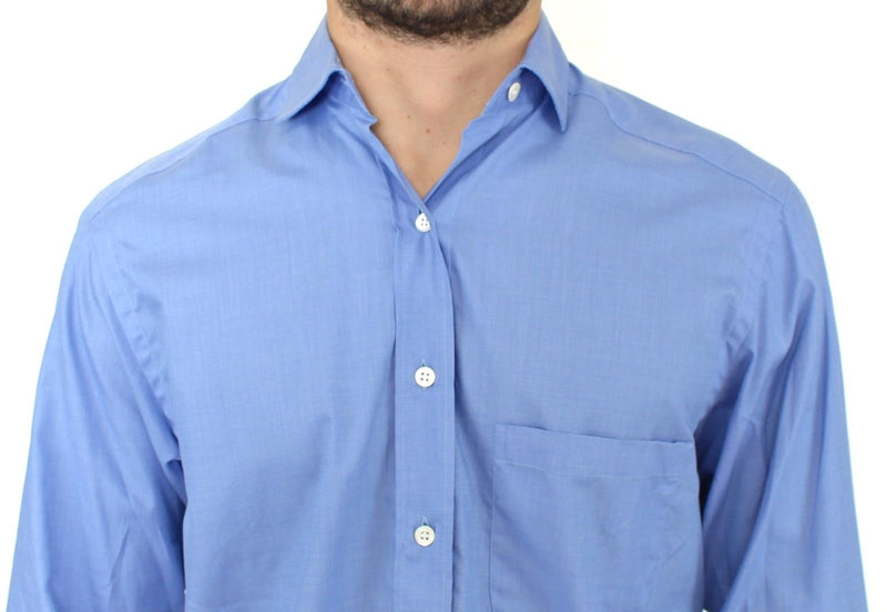 Ermanno Scervino Dapper Blue Cotton Dress Shirt for Men's Men