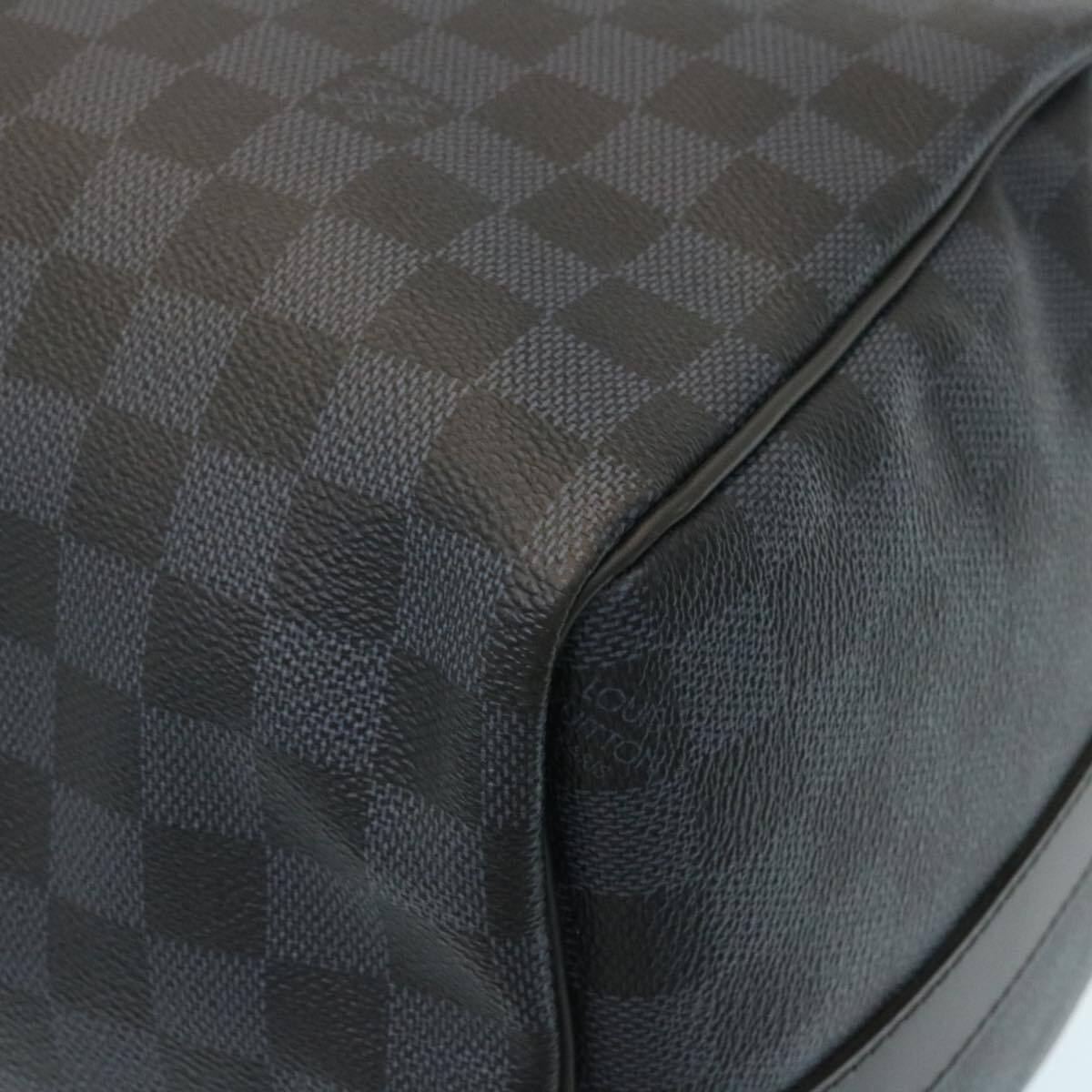 Louis Vuitton Keepall Bandouliere Damier Graphite Blue Canvas Travel Bag Bag (Pre-Owned)
