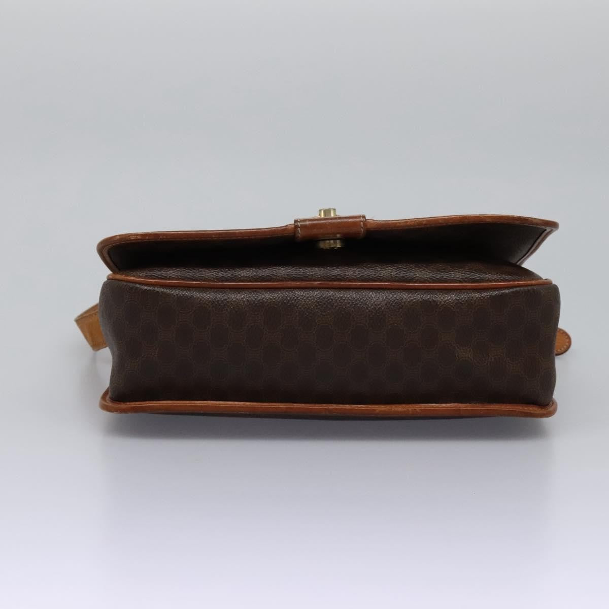 Celine Vintage Macadam Canvas And Leather Brown Canvas Shoulder Bag Bag (Pre-Owned)