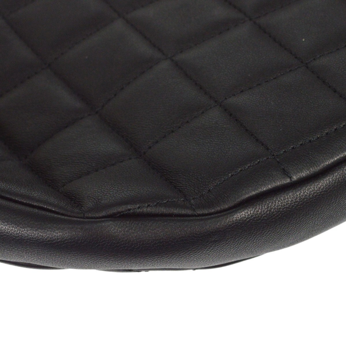 Chanel All About Chains Waist Quilted Lambskin Black Leather Handbag (Pre-Owned)