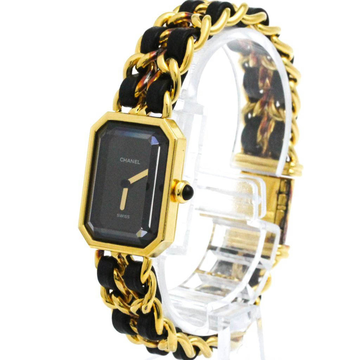 Chanel Premiere Rock Quartz Plated Metal And Leather Watch (Pre-Owned)