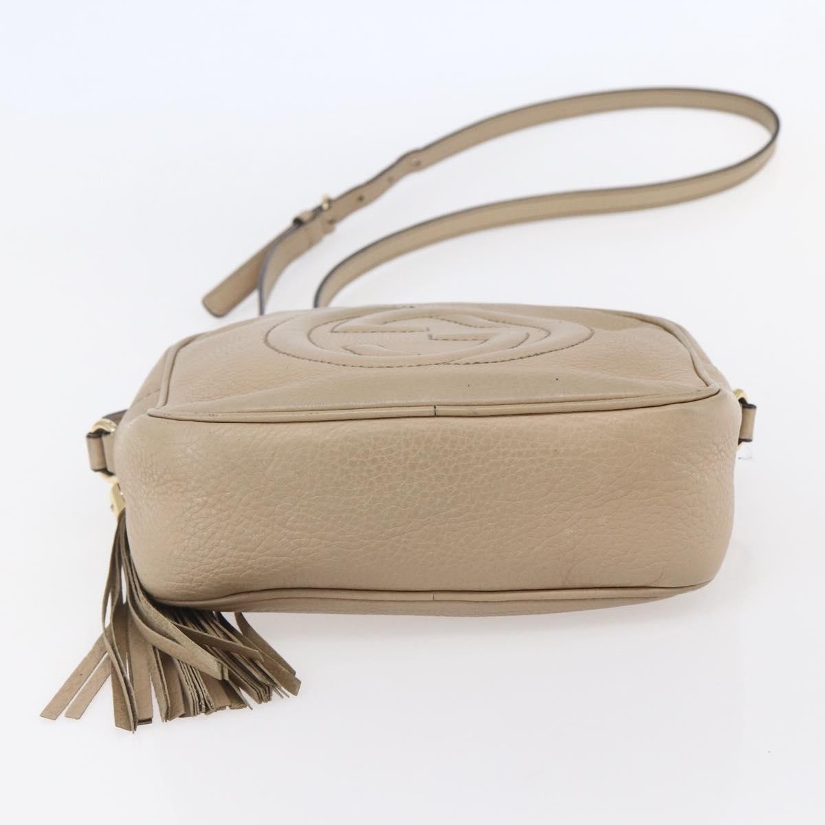 Gucci Soho Disco Leather Beige Leather Shoulder Bag Bag (Pre-Owned)
