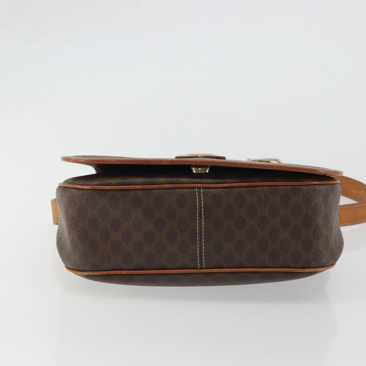 Celine Vintage Macadam Canvas And Leather Brown Canvas Shoulder Bag Bag (Pre-Owned)
