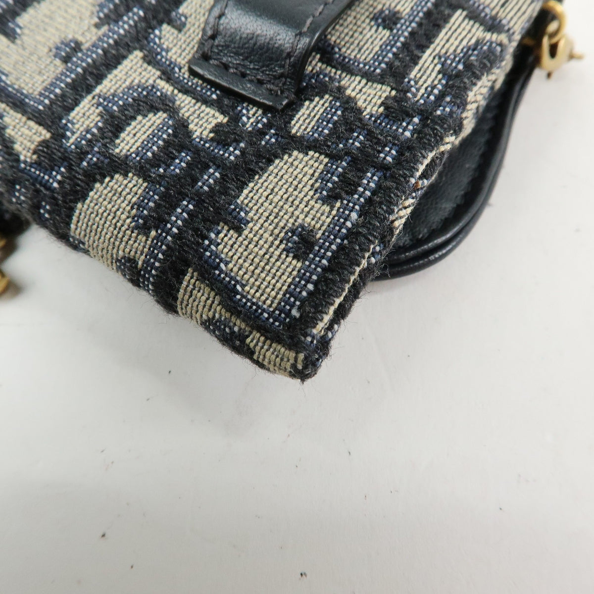 Christian Dior Saddle Pouch Leather Beige Canvas Clutche & Pouche Bag (Pre-Owned)