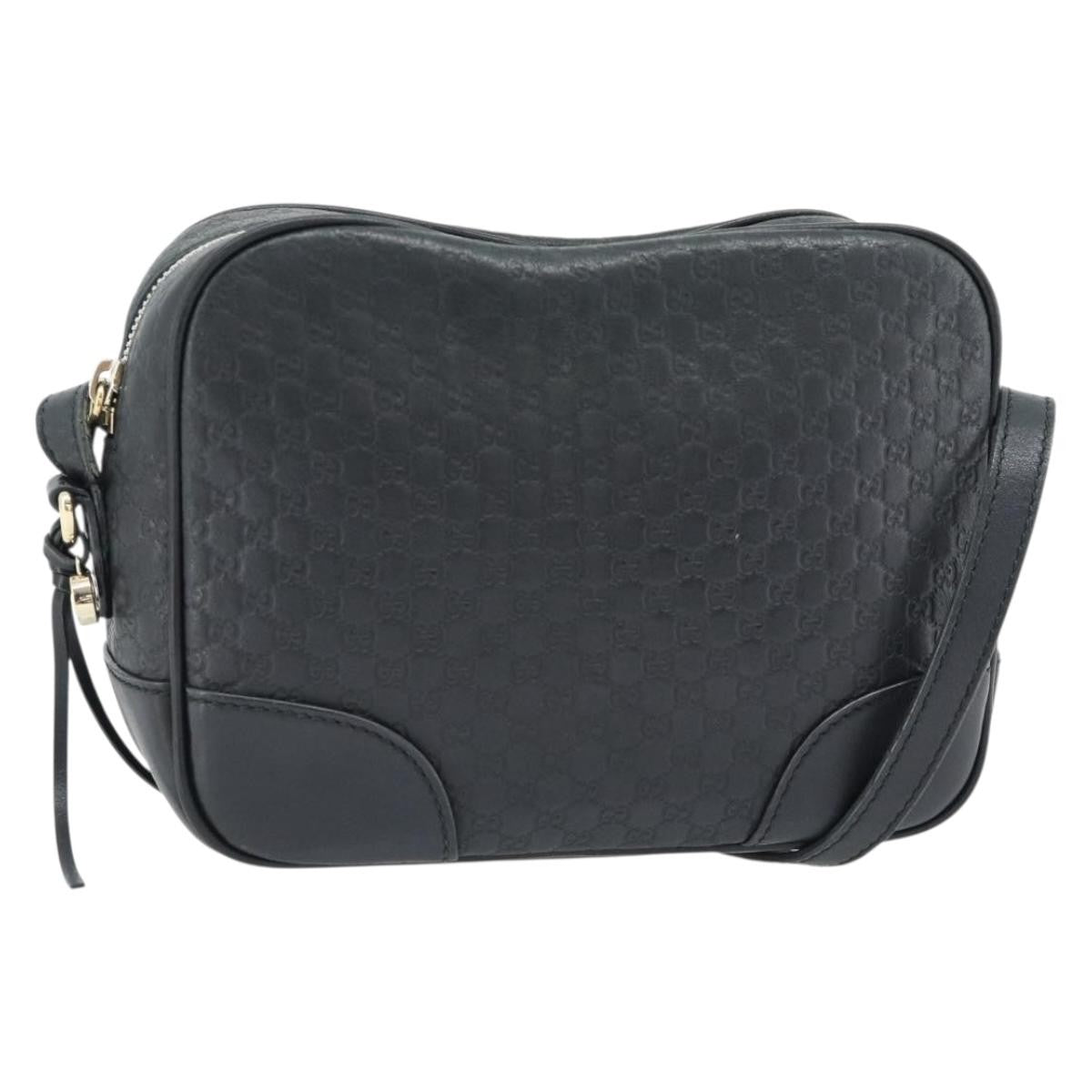 Gucci Bree Microguccissima Motif Gg Black Leather Shoulder Bag Bag (Pre-Owned)