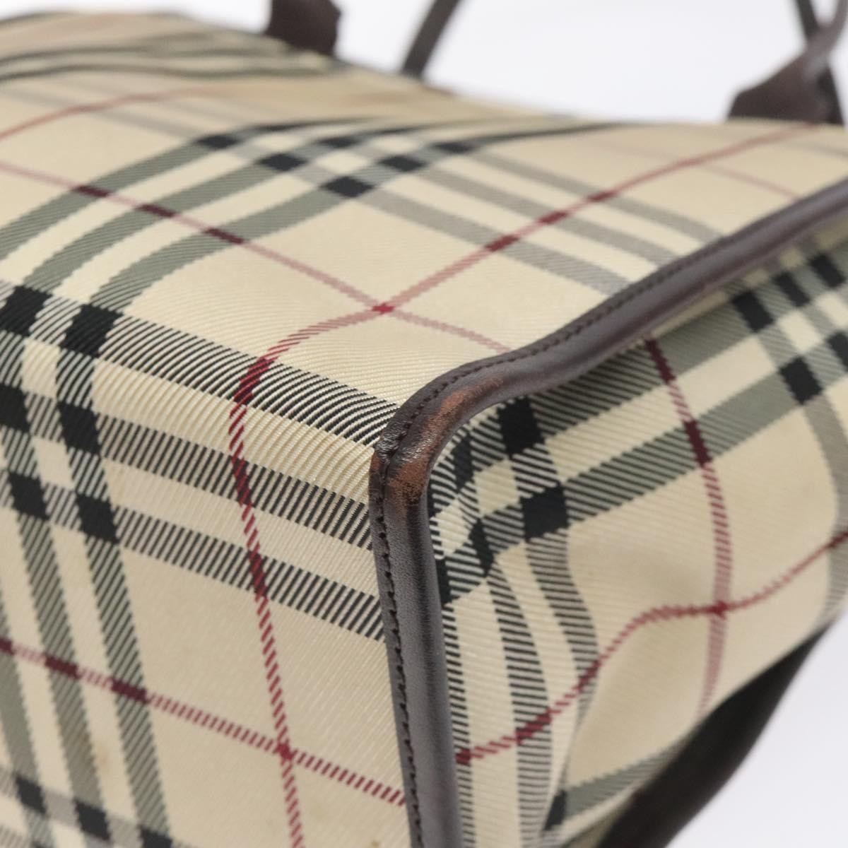 Burberry Nova Check Nylon Beige Nylon Handbag (Pre-Owned)