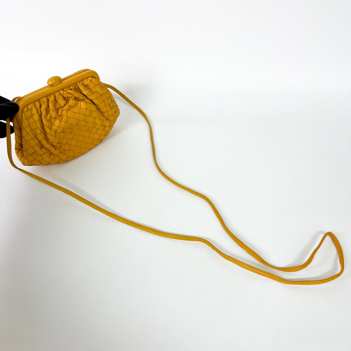 Bottega Veneta The Pouch Intrecciato Nappa Yellow Other Clutche & Pouche Bag (Pre-Owned)