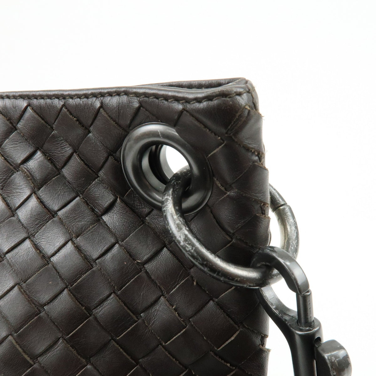 Bottega Veneta Flat Messenger Intrecciato Nappa Brown Leather Handbag (Pre-Owned)