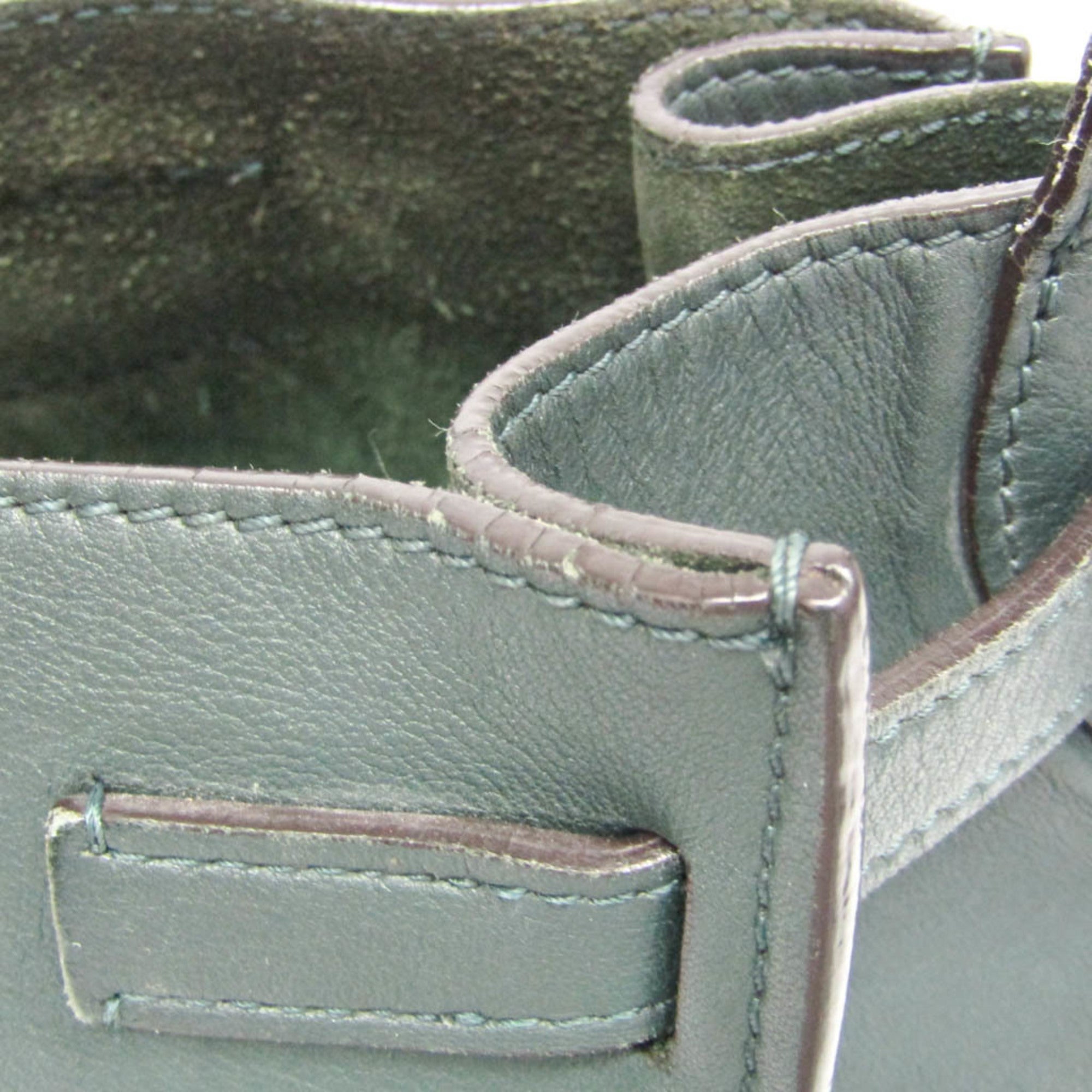 Celine Long Strap Big Bag Bucket Leather Khaki Leather Shoulder Bag Bag (Pre-Owned)