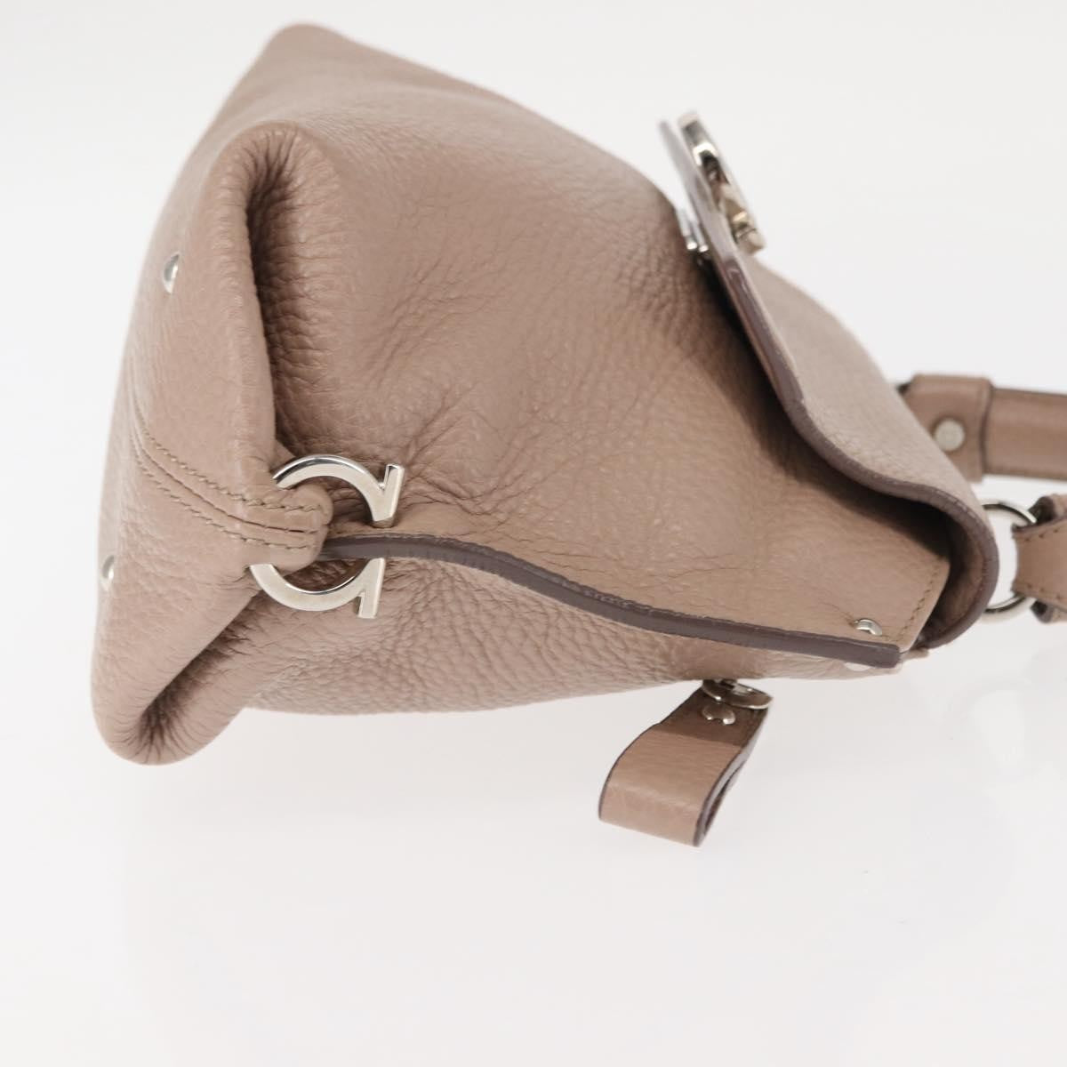 Salvatore Ferragamo Sofia Satchel Grainy Leather Beige Leather Handbag (Pre-Owned)
