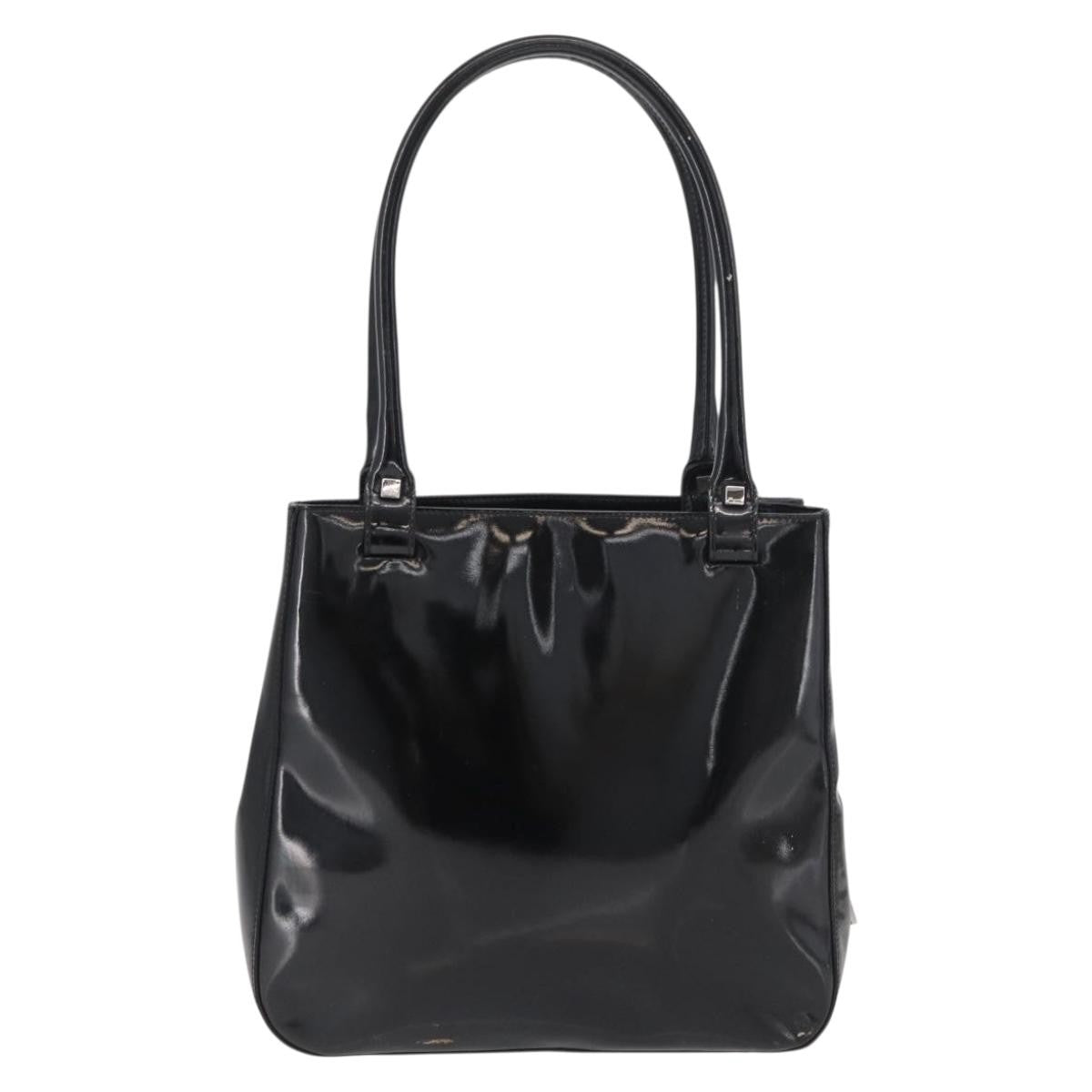 Salvatore Ferragamo Vintage Patent Leather Black Patent_Leather Tote Bag Bag (Pre-Owned)