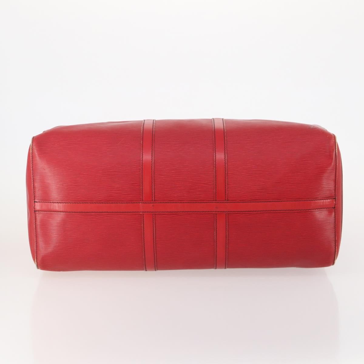 Louis Vuitton Keepall Epi Leather Red Leather Travel Bag Bag (Pre-Owned)
