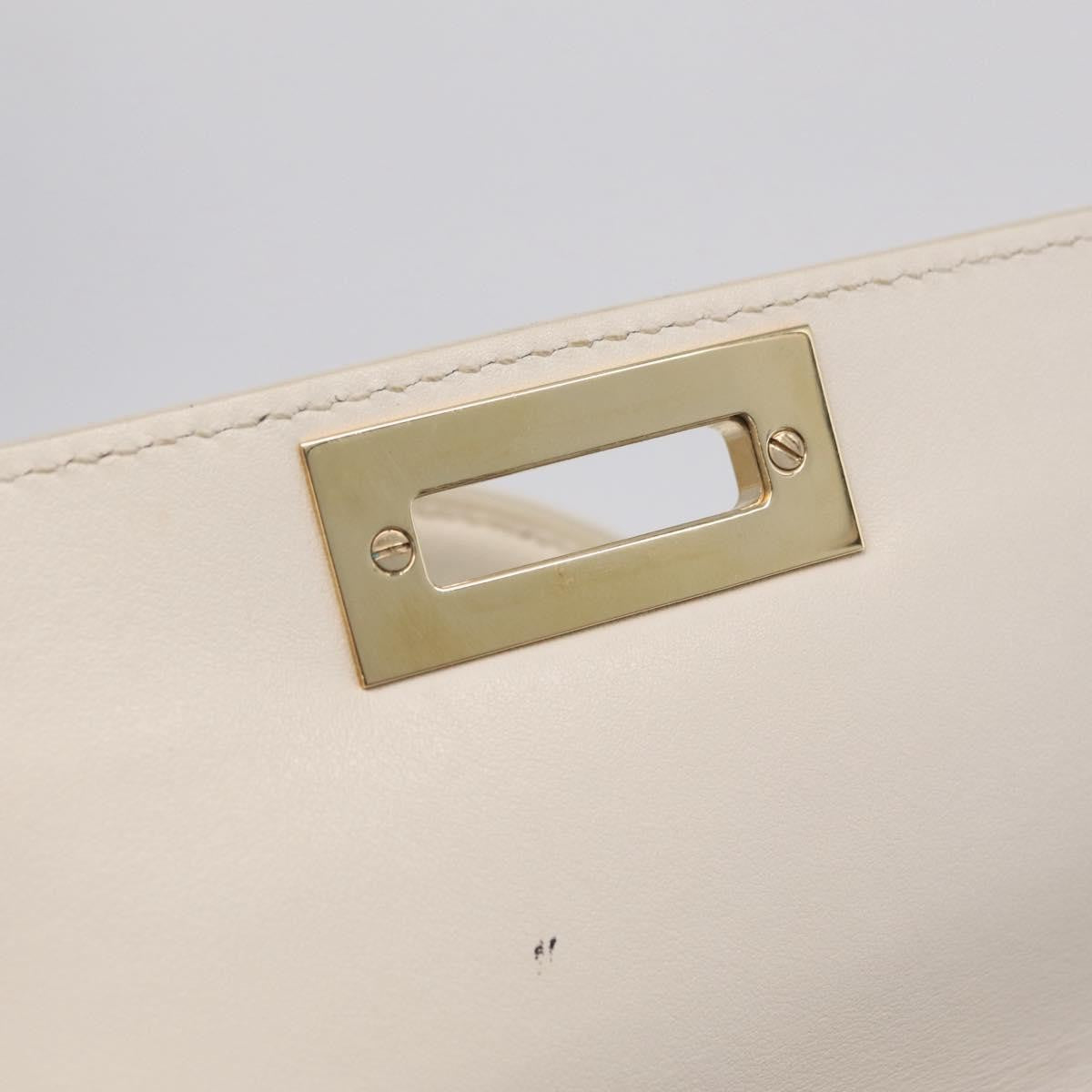 Salvatore Ferragamo Sofia Satchel Woven Leather White Leather Handbag (Pre-Owned)