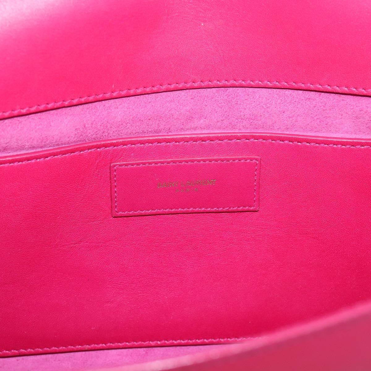 Saint Laurent Vintage Shoulder Bag Leather Pink Leather Shoulder Bag Bag (Pre-Owned)