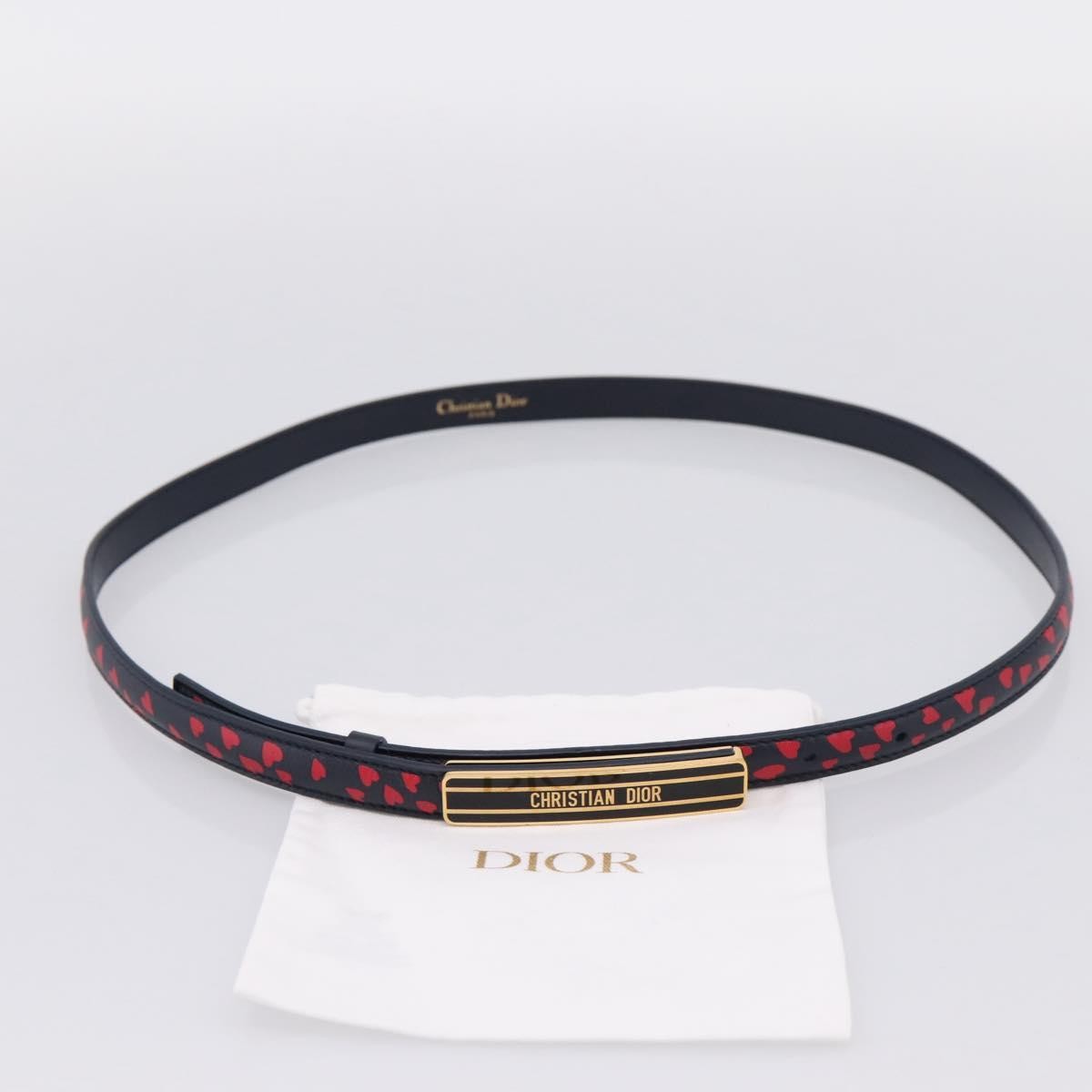 Christian Dior Vintage Belt Canvas Black Leather Belts Accessory (Pre-Owned)
