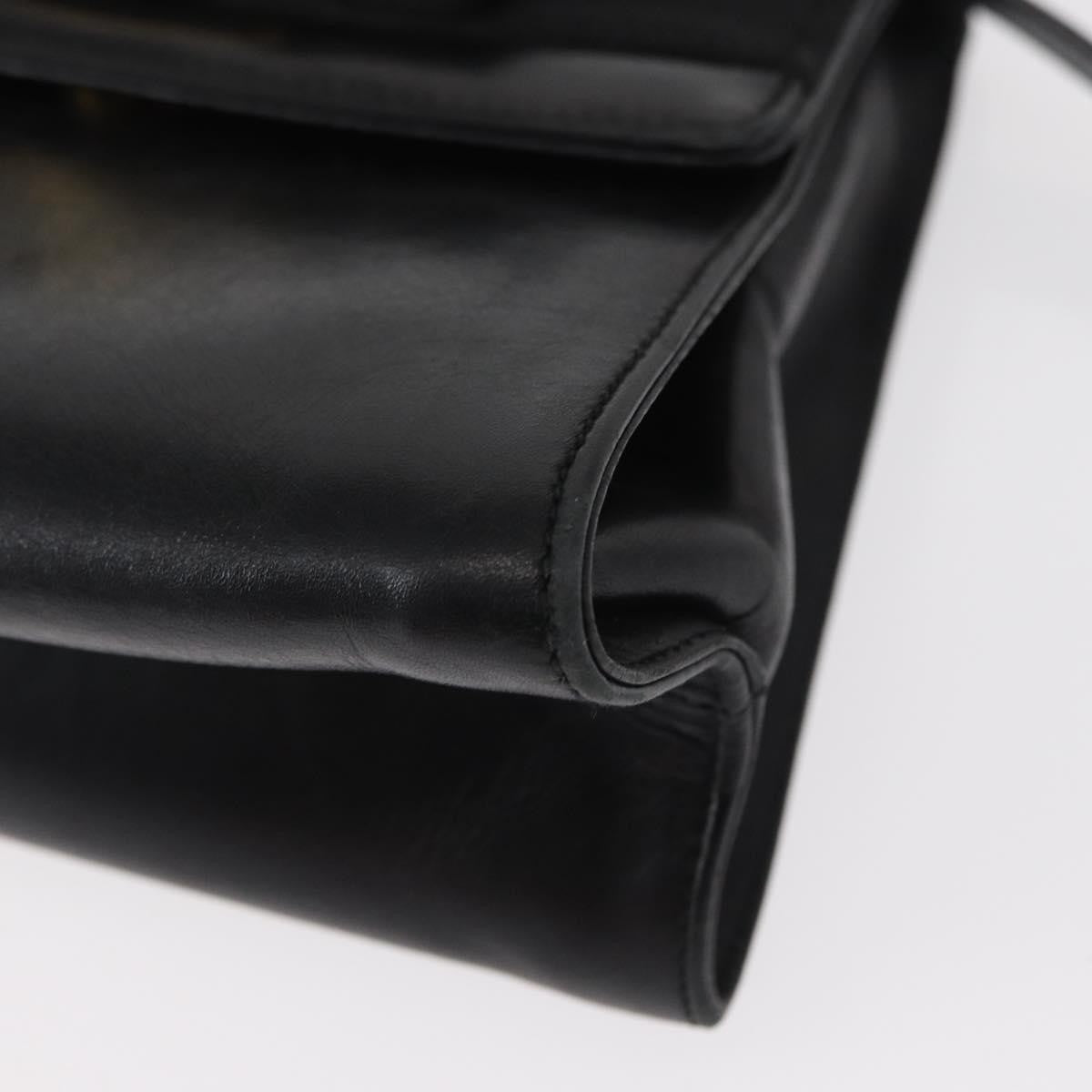 Salvatore Ferragamo Vintage Vara Bow Top Handle Leather Black Leather Handbag (Pre-Owned)