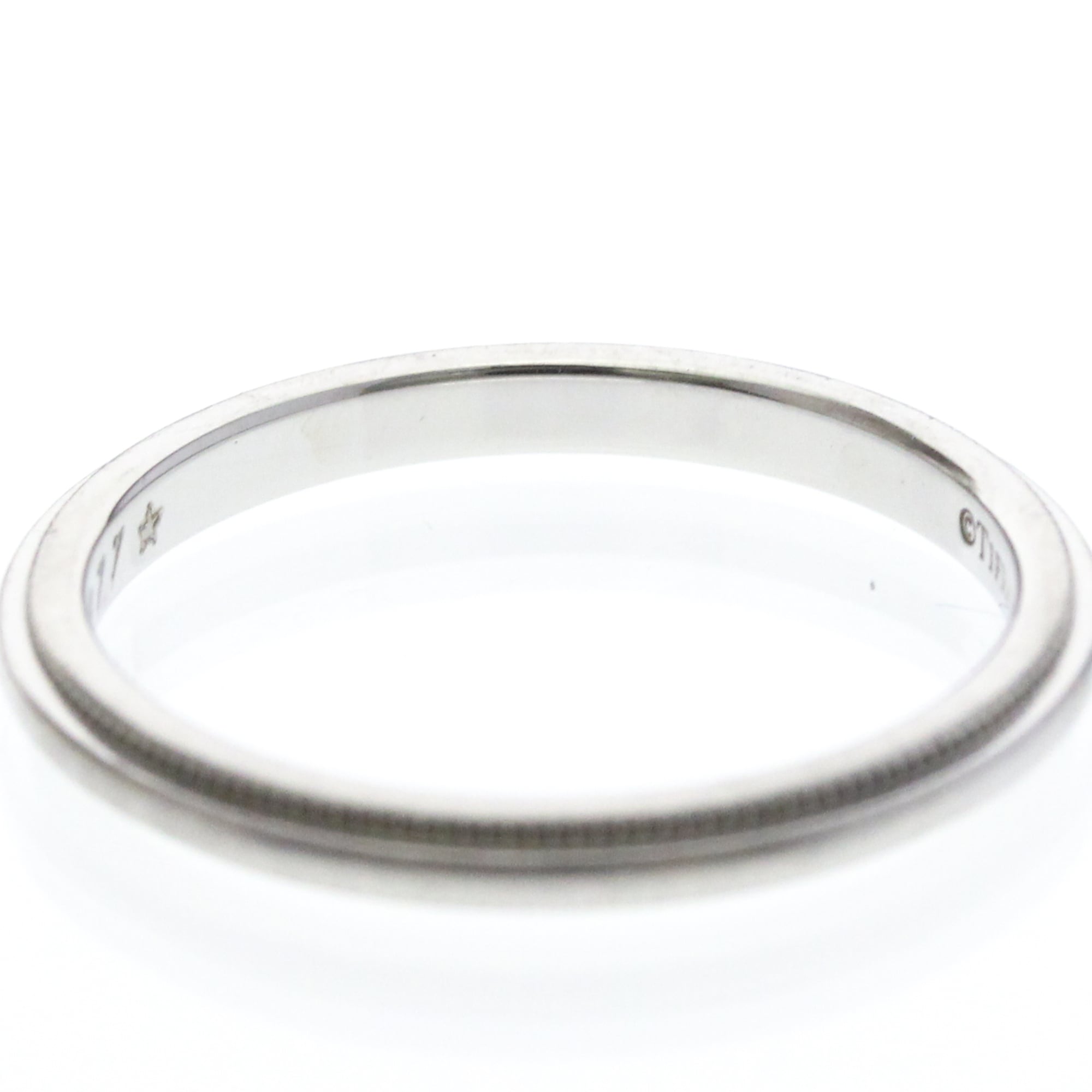Tiffany & Co. Classic Milgrain Band Platinum Silver Platinum Ring Jewelry (Pre-Owned)