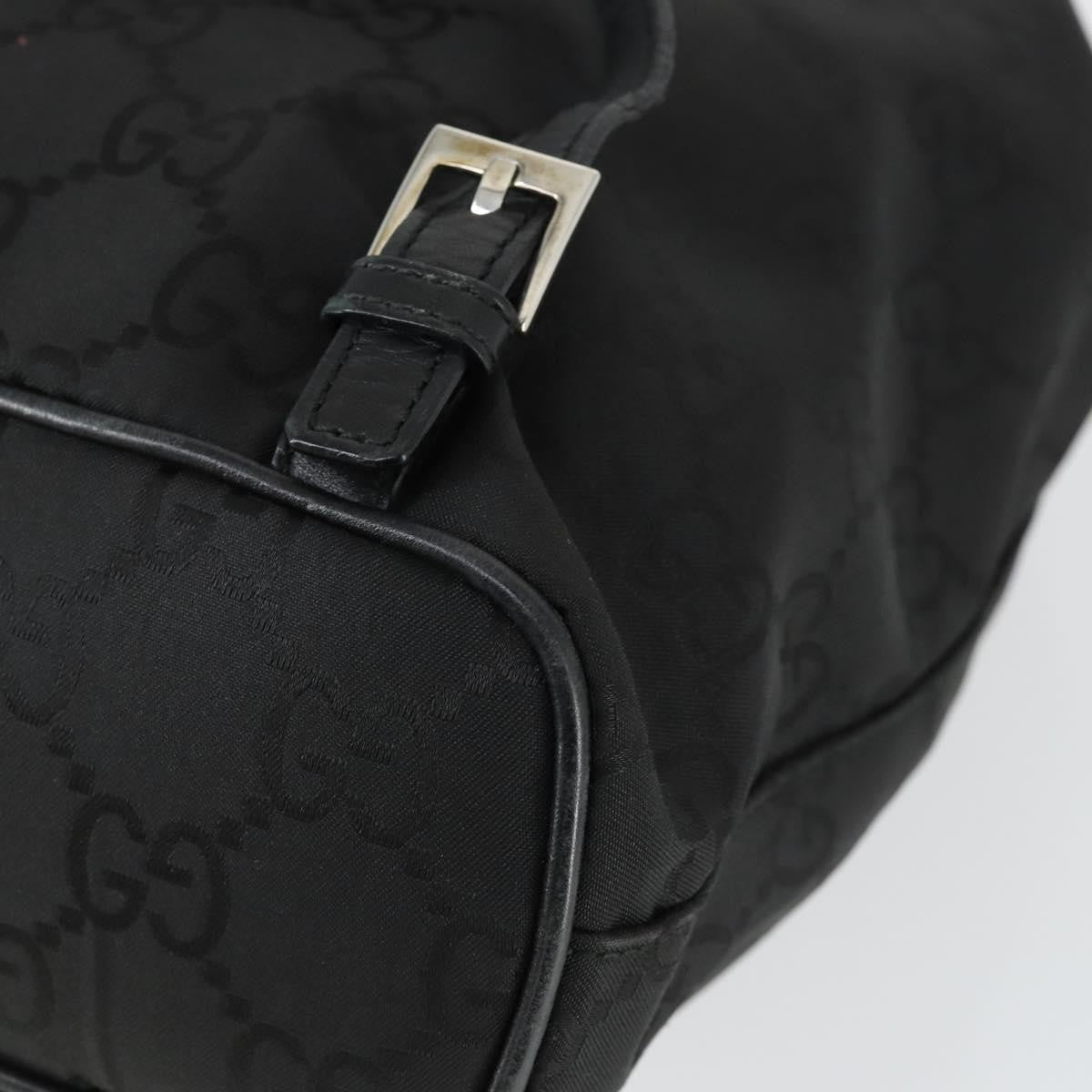 Gucci Vintage Jackie Gg Canvas And Leather Black Canvas Backpack Bag (Pre-Owned)