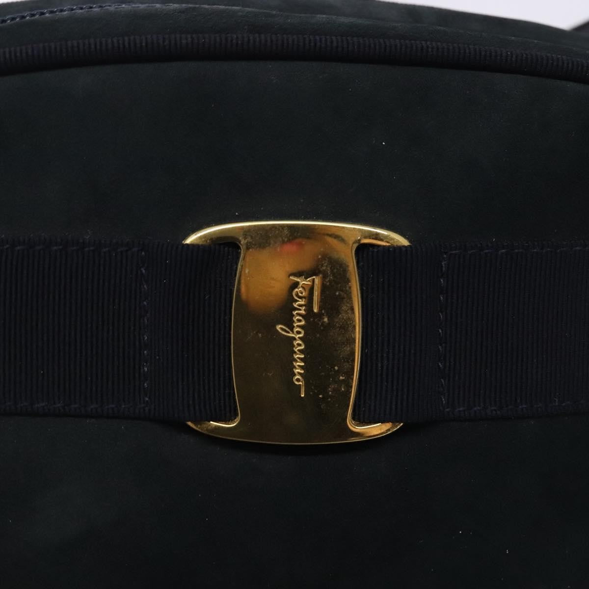 Salvatore Ferragamo Vala Suede Navy Suede Shoulder Bag Bag (Pre-Owned)