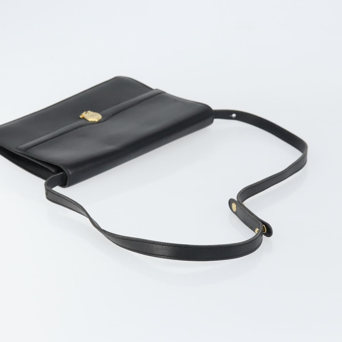 Christian Dior Vintage Leather Black Leather Shoulder Bag Bag (Pre-Owned)