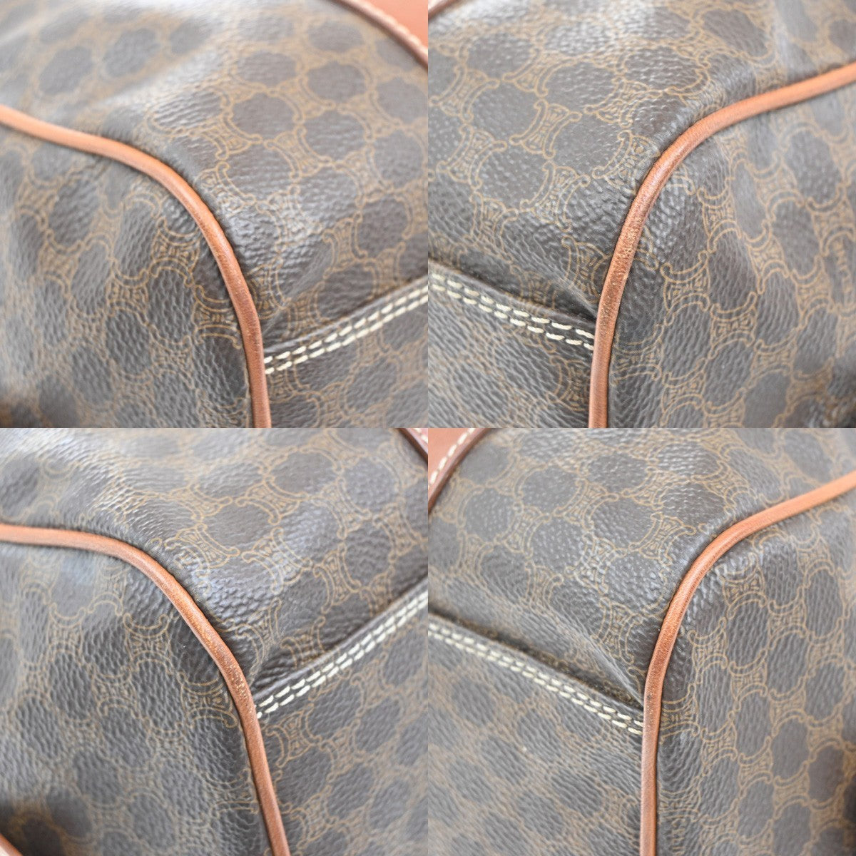 Celine Macadam Macadam With Leather Brown Pvc Handbag (Pre-Owned)