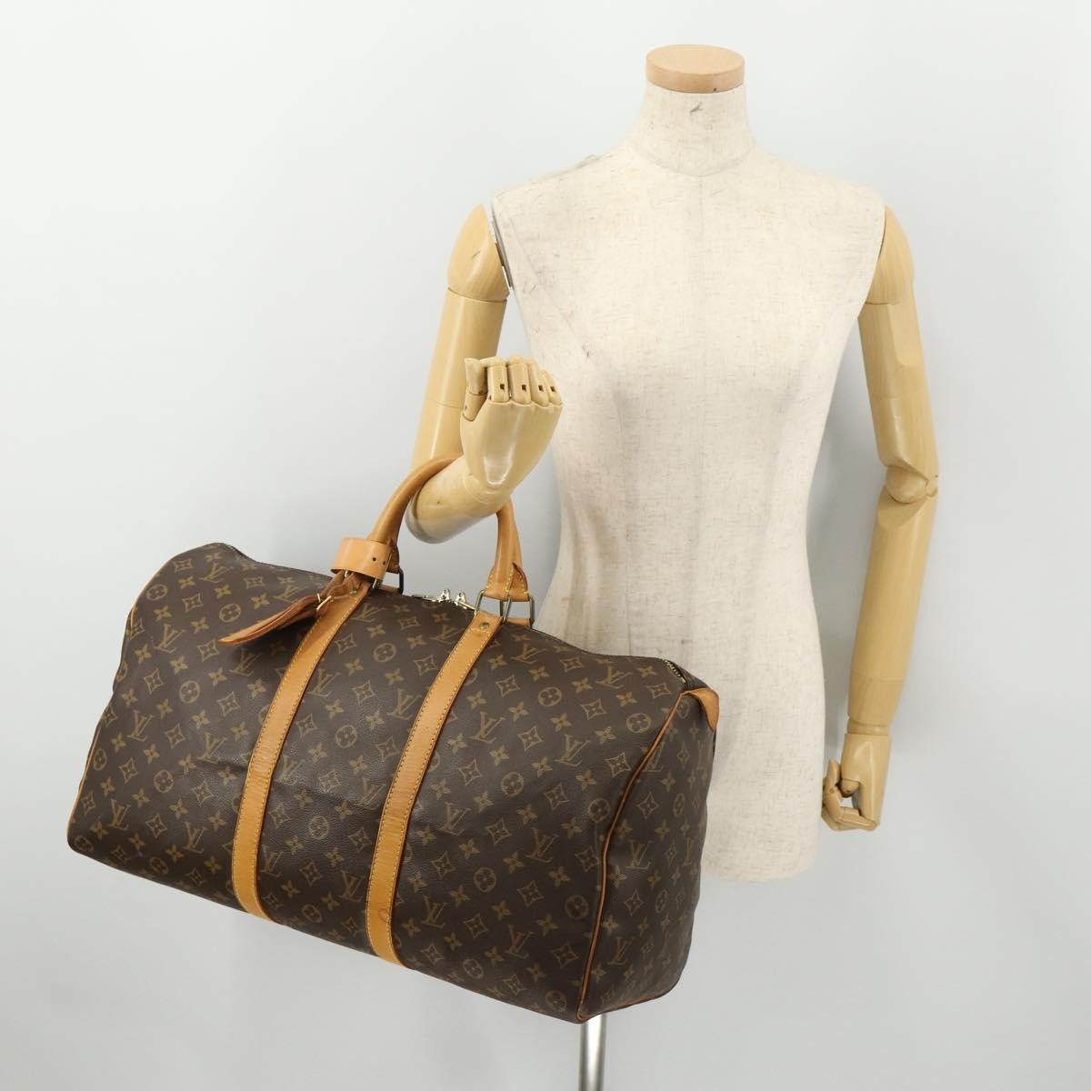 Louis Vuitton Keepall Monogram Canvas Brown Canvas Travel Bag Bag (Pre-Owned)