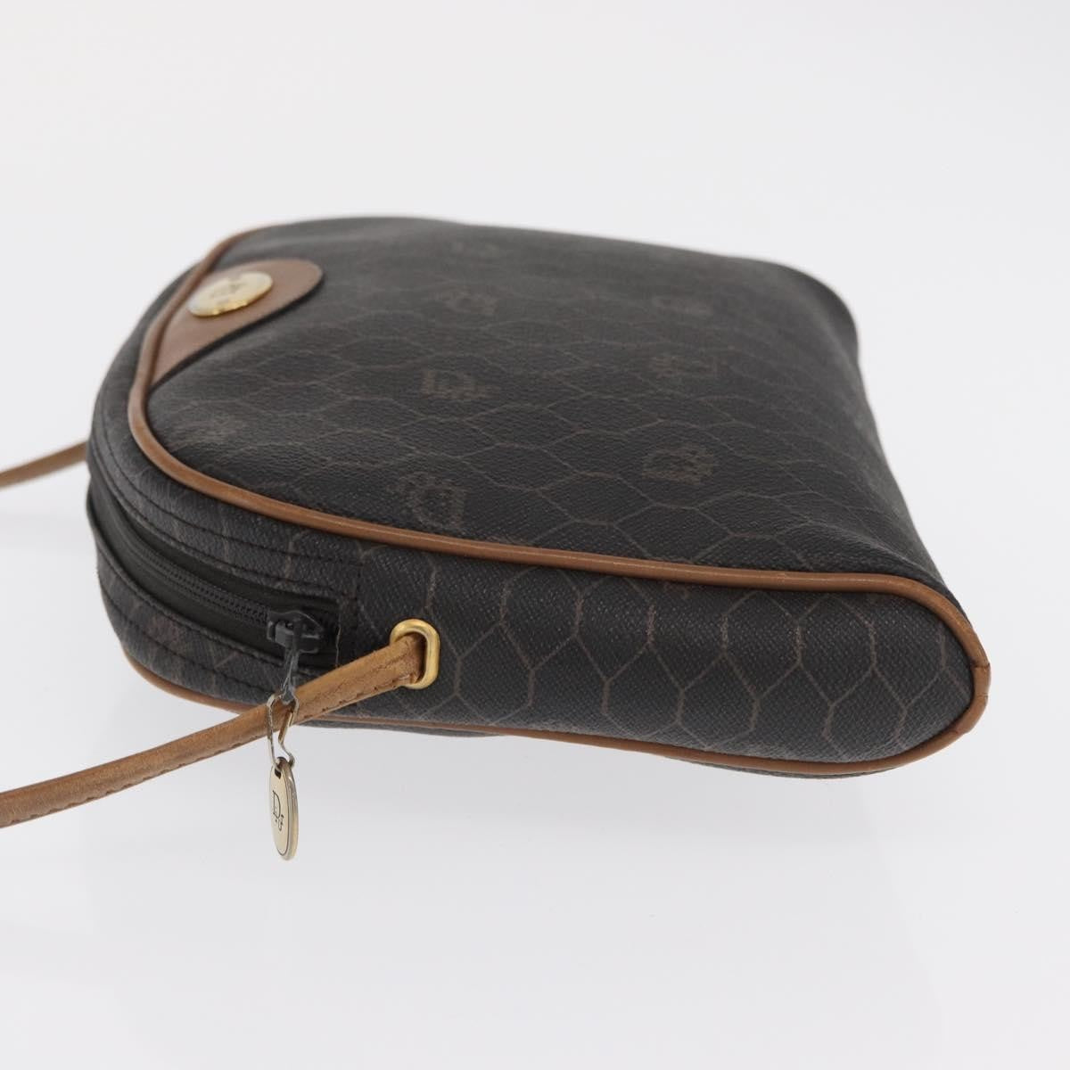 Christian Dior Vintage Honeycomb Canvas And Leather Black Canvas Shoulder Bag Bag (Pre-Owned)