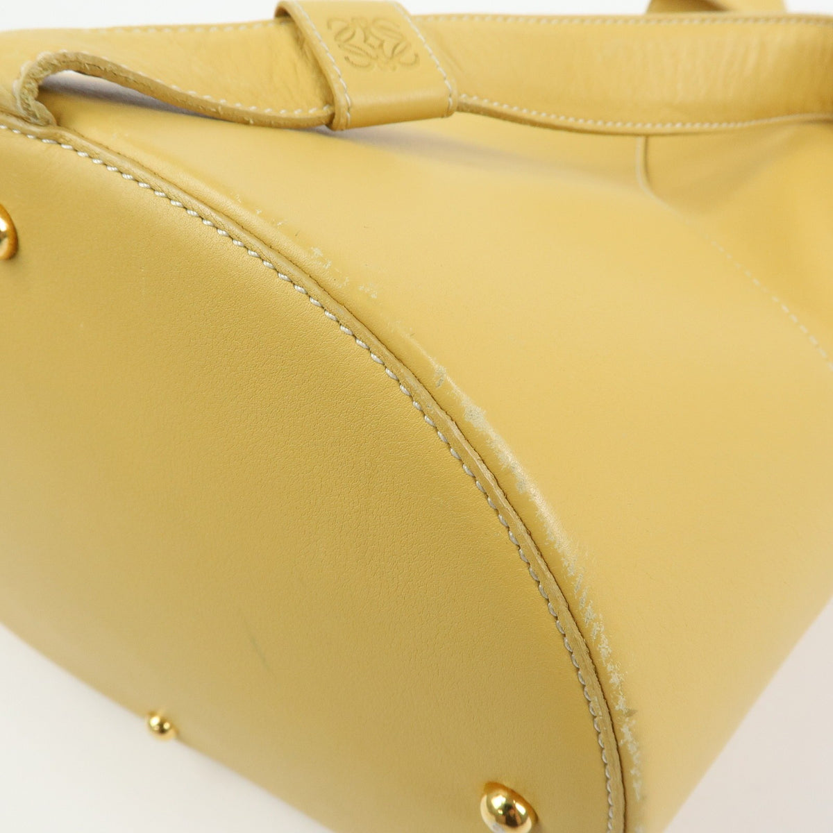 Loewe Anton Leather Yellow Leather Backpack Bag (Pre-Owned)
