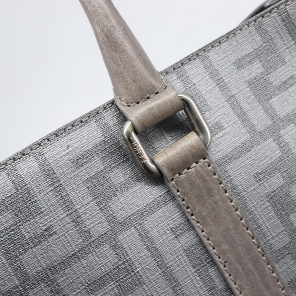 Fendi Open Shopping Zucca Canvas Gray Canvas Tote Bag Bag (Pre-Owned)