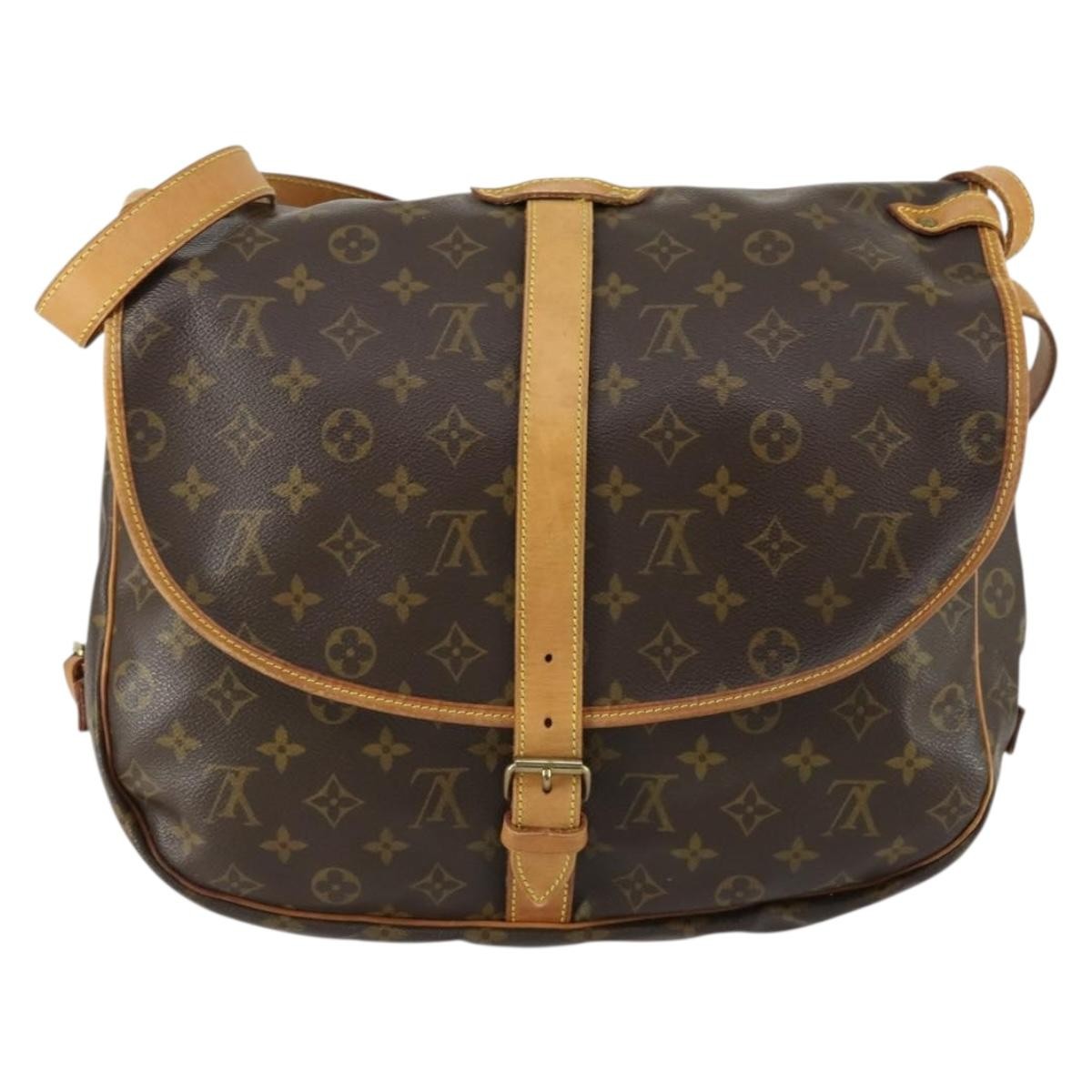 Louis Vuitton Saumur Monogram Canvas Brown Canvas Shoulder Bag Bag (Pre-Owned)