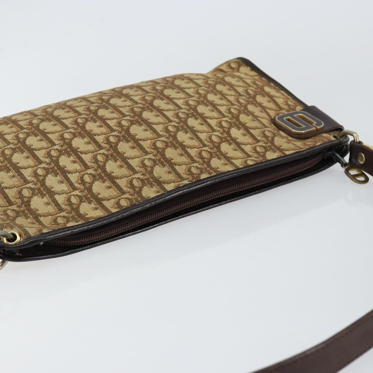 Christian Dior Vintage Trotter Canvas Beige Canvas Shoulder Bag Bag (Pre-Owned)