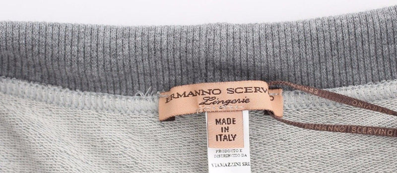 Ermanno Scervino Chic Gray Lace-Trimmed Mini Women's Shorts