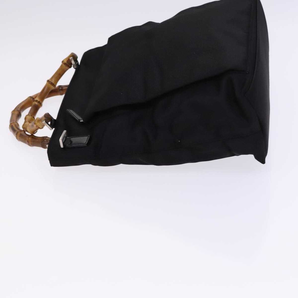 Gucci Vintage Bamboo Handle Nylon Black Nylon Tote Bag Bag (Pre-Owned)