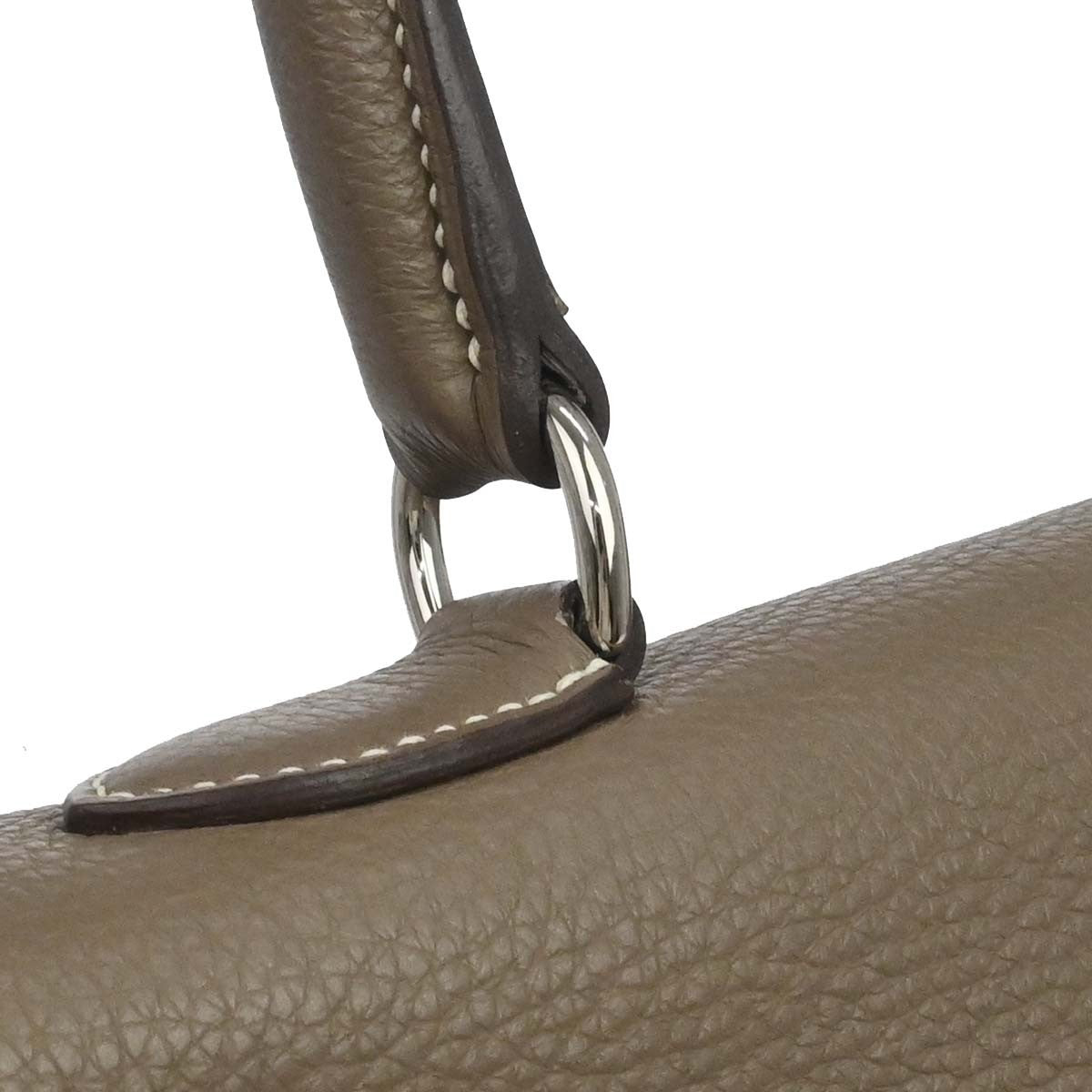 Hermes Shoulder Kelly Clemence Gray Leather Handbag (Pre-Owned)