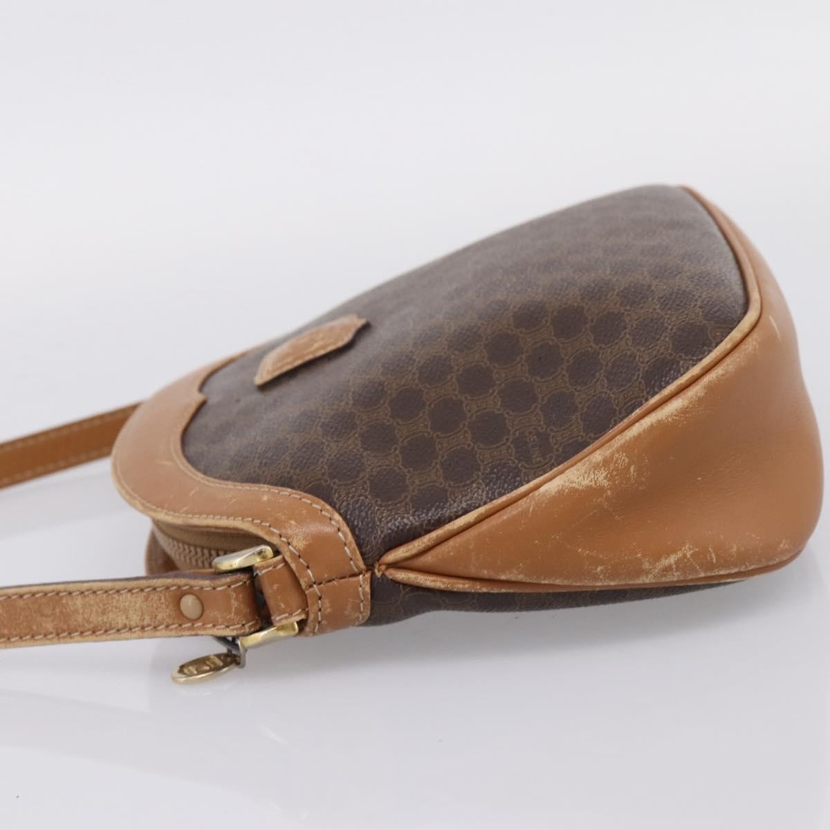 Celine Macadam Shoulder Canvas Brown Canvas Crossbody Bag Bag (Pre-Owned)