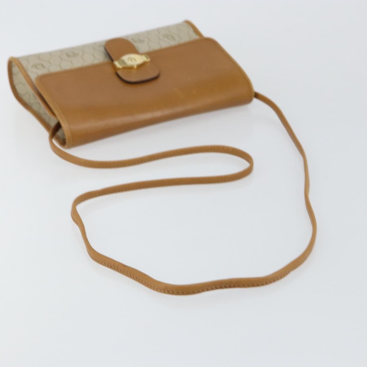 Christian Dior Vintage Honeycomb Flap Canvas And Leather Beige Canvas Shoulder Bag Bag (Pre-Owned)