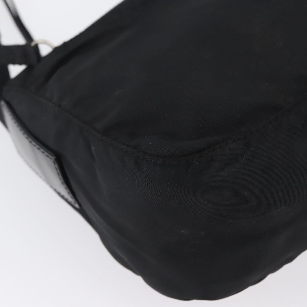 Prada Front Zip Tessuto Black Nylon Shoulder Bag Bag (Pre-Owned)