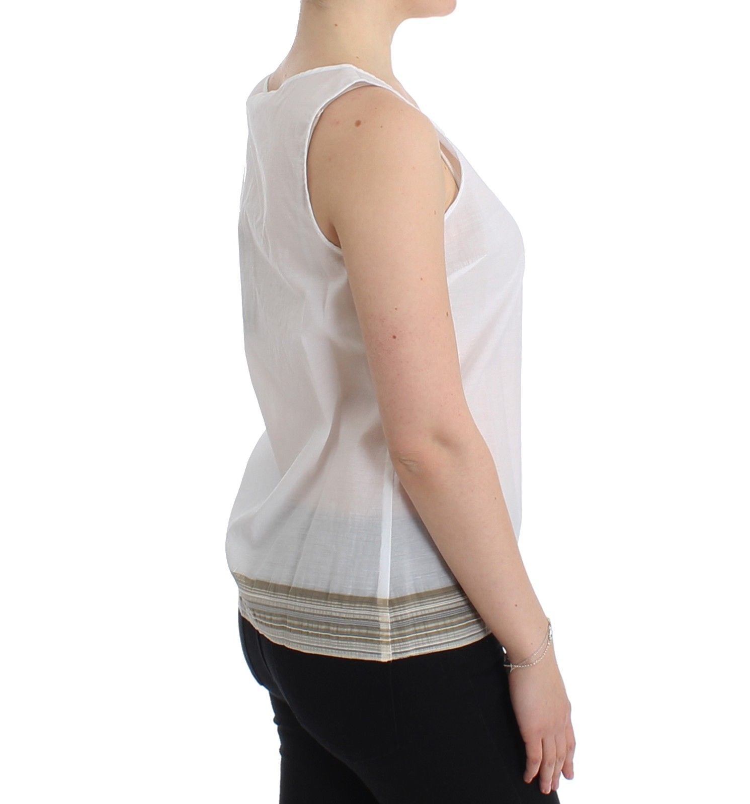 Ermanno Scervino White Top Blouse Tank Shirt Women's Sleeveless