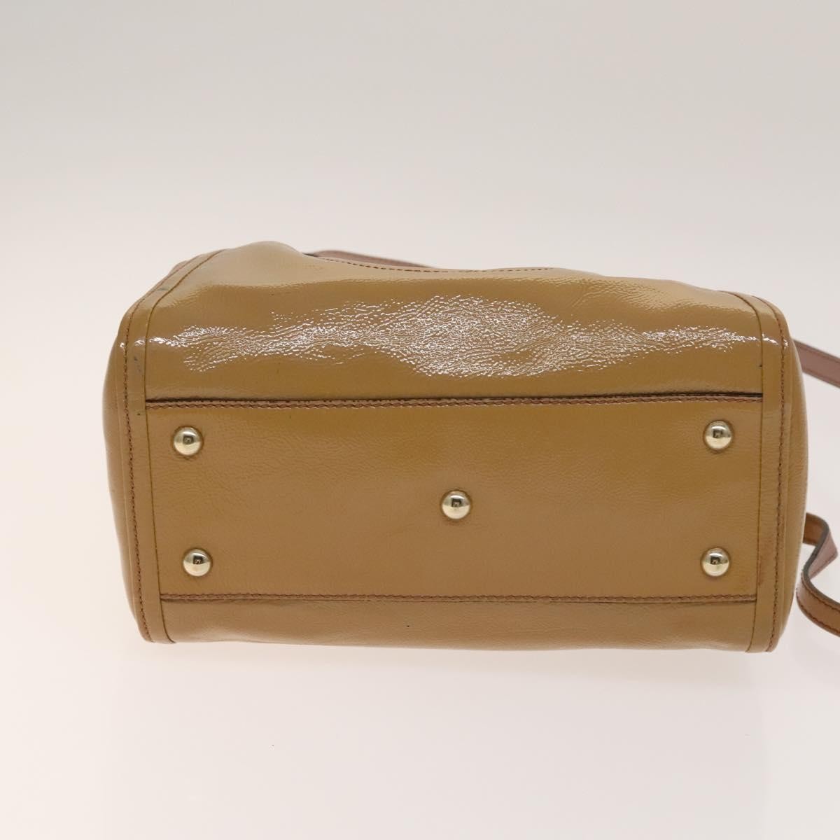 Gucci Soho Convertible Shoulder Patent Beige Patent_Leather Shoulder Bag Bag (Pre-Owned)