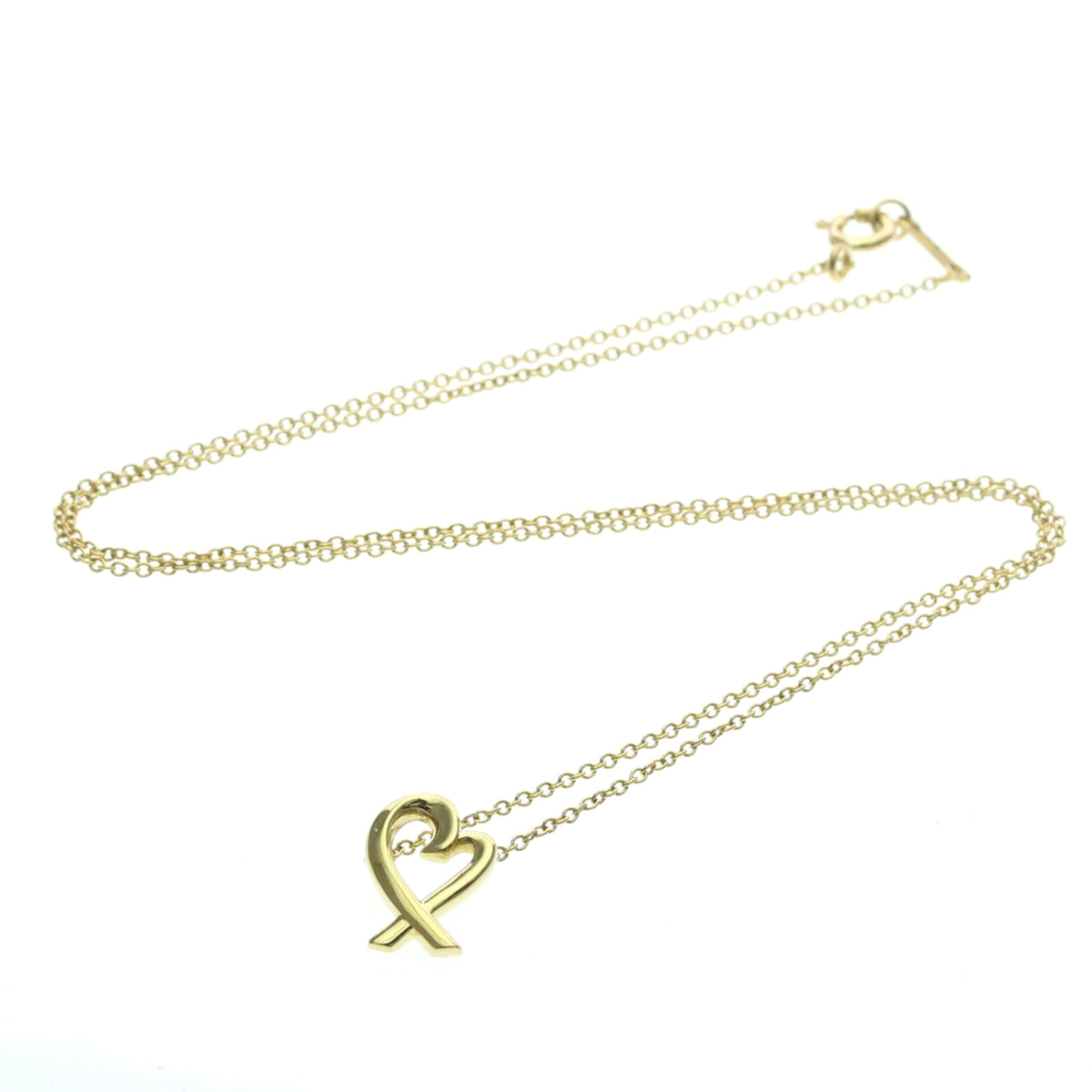 Tiffany & Co. Paloma Picasso Loving Heart Pendant 18K Yellow Gold Gold Yellow_Gold Necklace Jewelry (Pre-Owned)