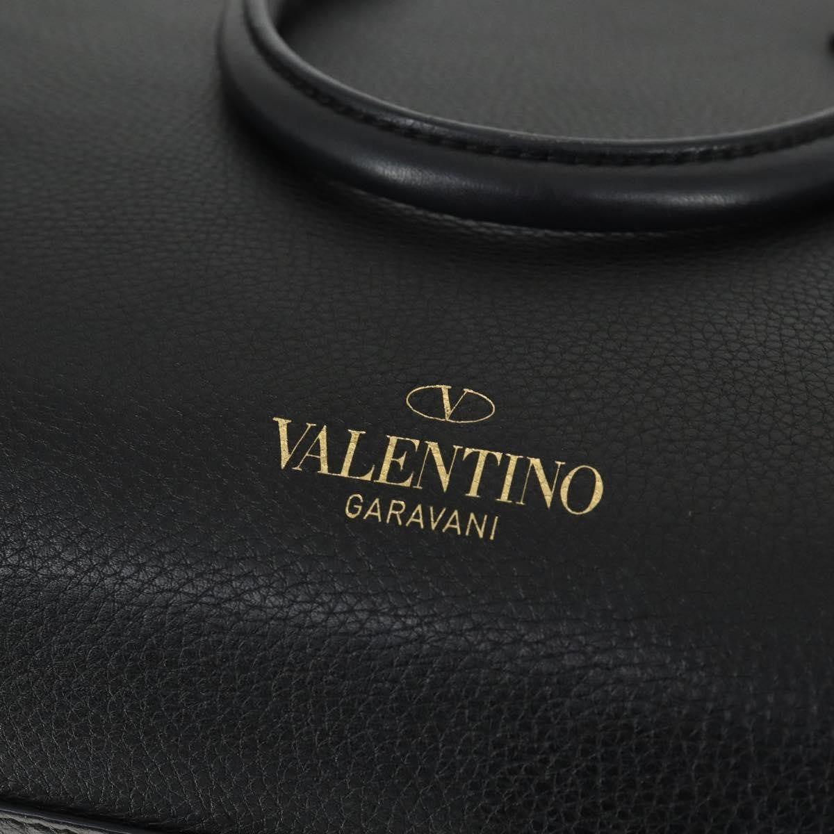 Valentino Garavani Rockstud Open Leather Black Leather Tote Bag Bag (Pre-Owned)
