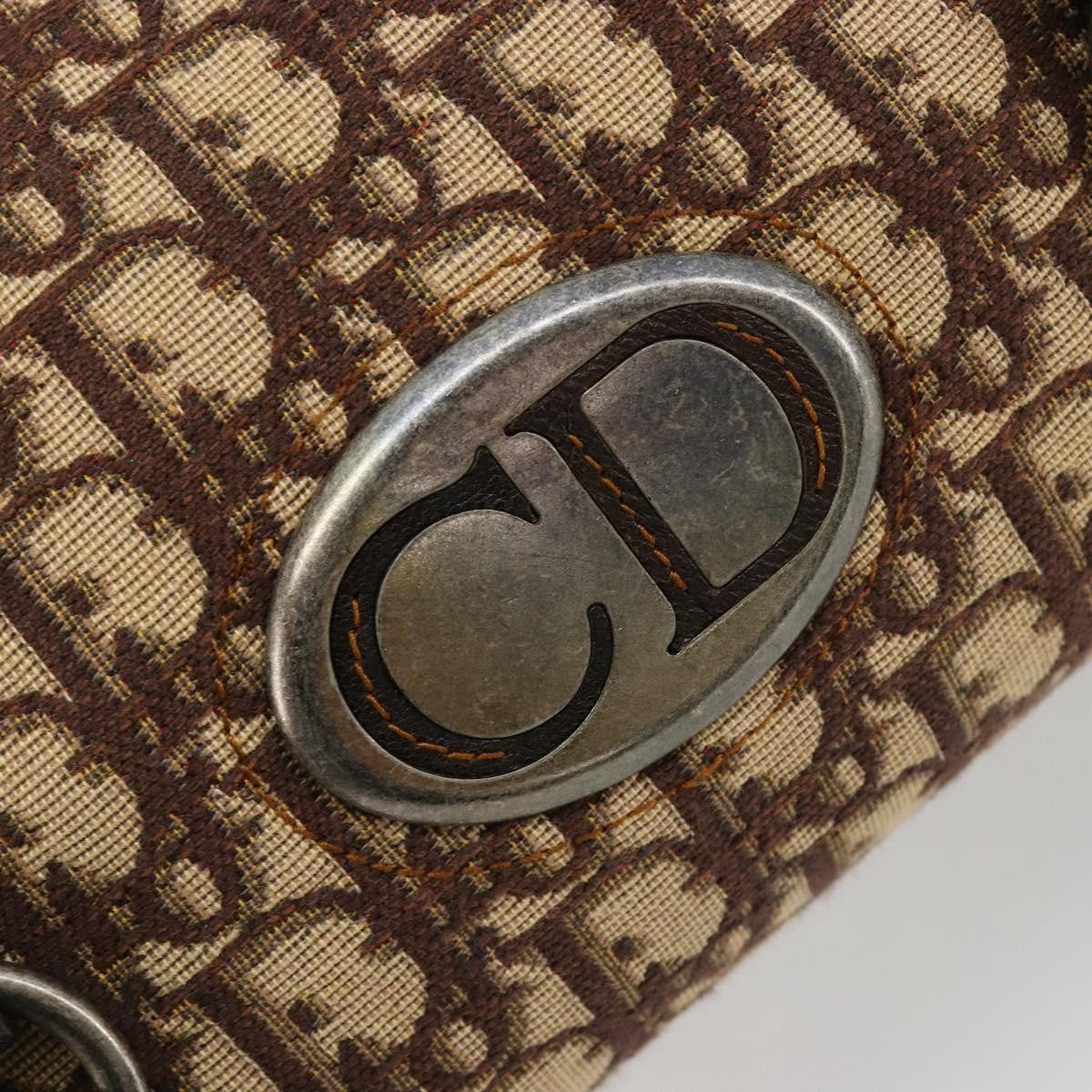 Christian Dior Vintage Cd Trotter Canvas Brown Canvas Handbag (Pre-Owned)