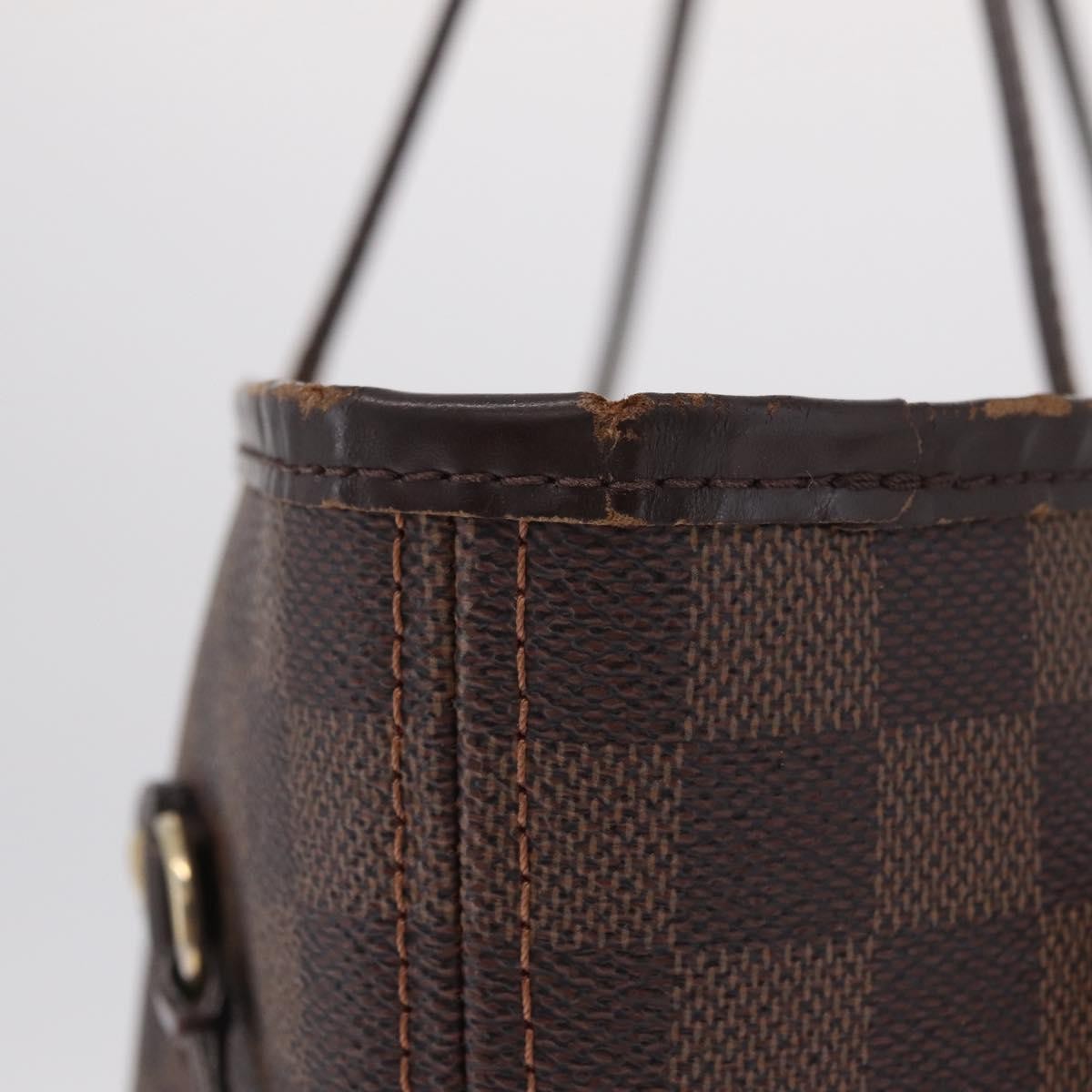Louis Vuitton Neverfull Damier Ebene Brown Canvas Tote Bag Bag (Pre-Owned)