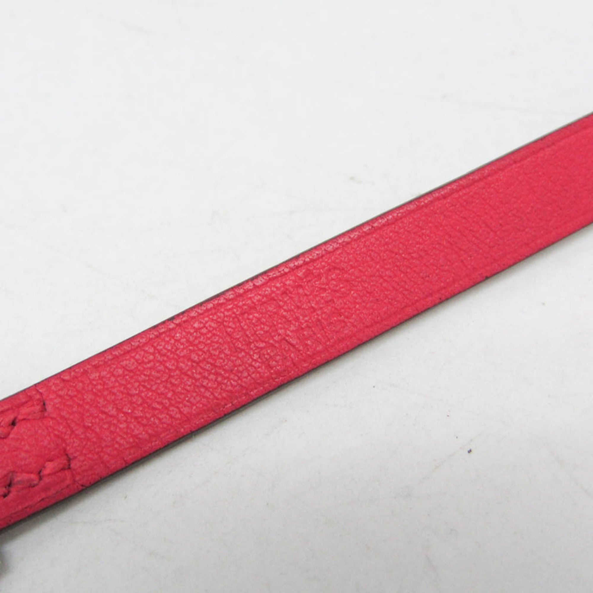 Hermes Hapi 3 Leather With Metal Pink Leather Bracelet Jewelry (Pre-Owned)