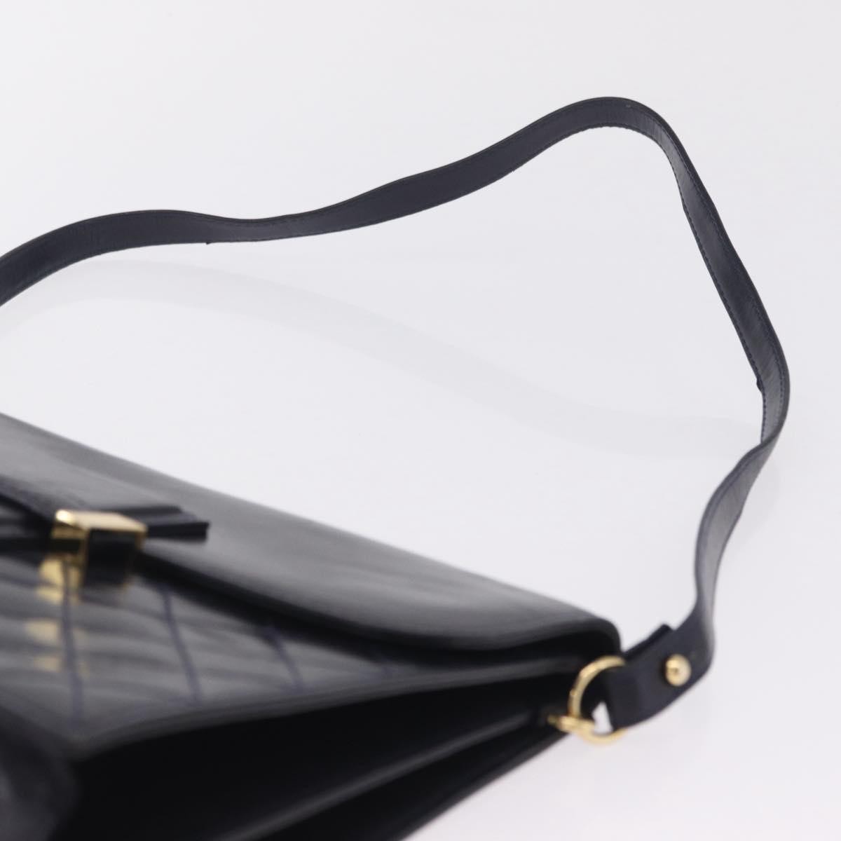 Saint Laurent Vintage Shoulder Bag Leather Navy Leather Shoulder Bag Bag (Pre-Owned)