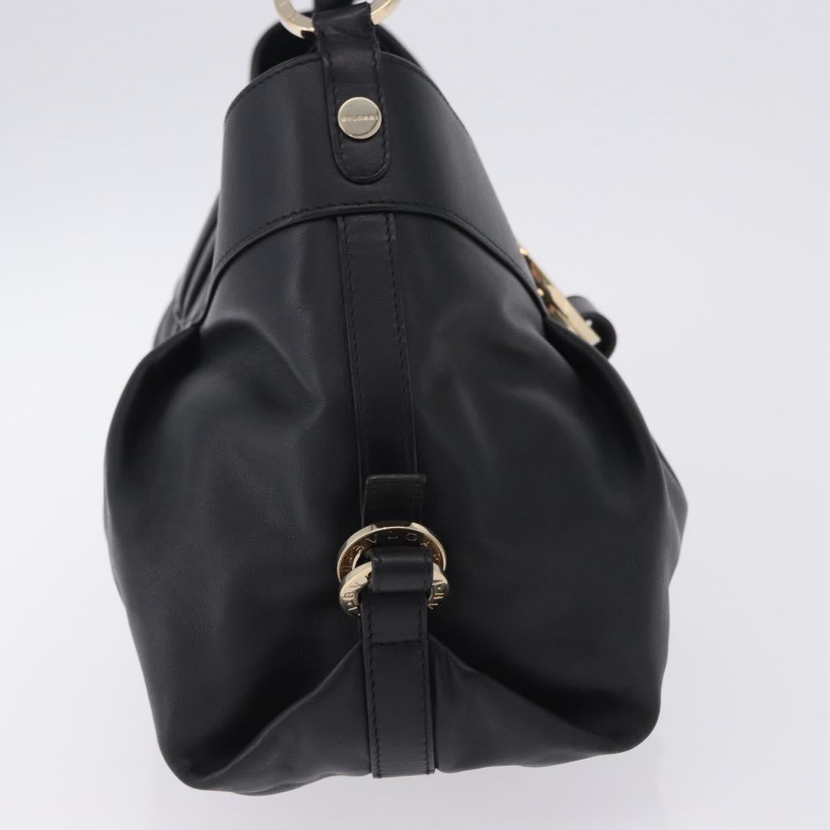 Bvlgari Chandra Hobo Leather Black Leather Handbag (Pre-Owned)