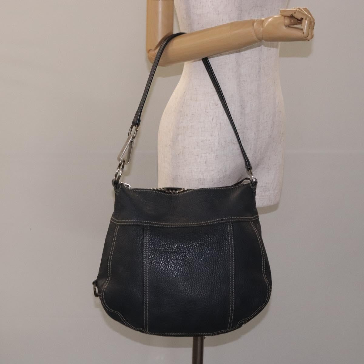 Prada Vintage Leather Navy Leather Shoulder Bag Bag (Pre-Owned)