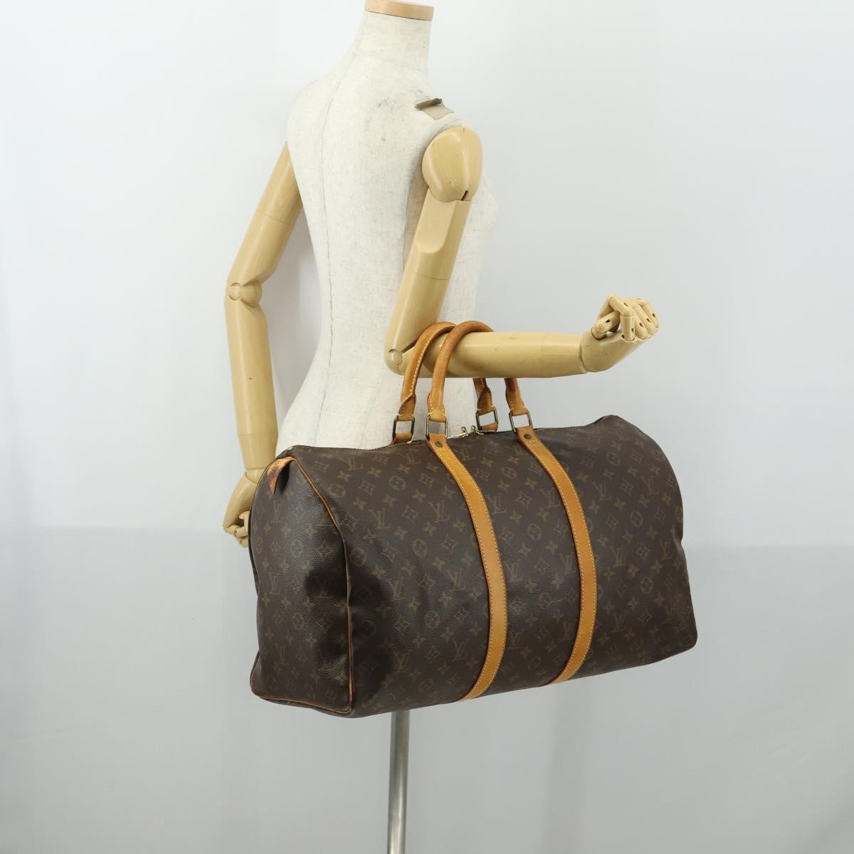 Louis Vuitton Keepall Monogram Canvas Brown Canvas Travel Bag Bag (Pre-Owned)