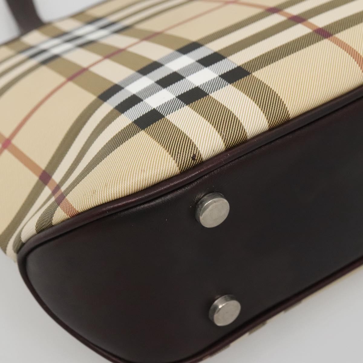 Burberry Nova Check Nova Check Canvas Beige Canvas Handbag (Pre-Owned)